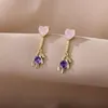 Stud Earrings Cute Zircon Blue Mouse Pendant Heart For Women Grils Crystal Animal Elephant Star Dangle Jewelry