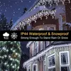Strings Battery/USB Powered LED Window Curtain String Light 3,5m 96LED ICICLE LIGHTS MED 8 lägen Remote Control för Xmas Holiday Party