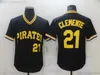 2022 Nouvelles Baseball 21 Maillots Roberto Clemente 8 Willie Stargell Rétro Bleu Jaune 24 Maillot Barry Bonds Top Quality Stitched Grey Road