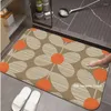 Mattor Orla Kiely Leaf Flower Long Rugs Anti-Slip Absorber Water Strip Cushion Bedroon Mat Doormat Area Rug