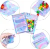 Smell Proof Bags Foil Pouch Bag Flat laser color Packaging for Party Favor Food Storage mylar 100 Pieces