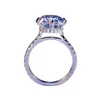 Anneaux de mariage Prinxy Authentique diamant à haute teneur en carbone quatre griffes Pigeon Egg Ring femelle en argent sterling ovale complet 6ct