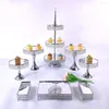 Bakware tools Europese stijl metaalgouden cake stand drielaags ijzeren huisdecoratie feest dessert evenementen display spiegellade