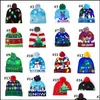 Cappelli da festa 16 Stile Led Natale Halloween Cappelli lavorati a maglia Bambini Neonati Mamme Inverno Berretti caldi Zucca Pupazzi di neve Cappellini all'uncinetto Drop Delive Dh4Ux