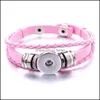 Bracelets De Charme Nouveau 13 Couleurs Boutons Pression Bracelet Femmes 18Mm Gingembre Snaps Charme Mti Couches Corde Tressée Bracelet Pour Hommes S Mode Dhldw