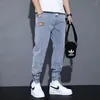 남자 바지 2022 남자 가을 청바지 두꺼운 따뜻한 데님 남자 Streetwear 조깅 하렘 진 열 바지 5XL Y758