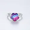 Luxury Colorful Gem Flower Design S925 Silver Ring Women Jewelry Korean Fashion Exclusive Ring Accessories Anniversary Gift