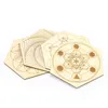 Tapis de table 1PC Orgonite Chakra Fleur De Vie Lotus Yoga Hexagonal Bois Naturel Sculpté Au Laser Pour Cristal Pierre Set De Table Tasse Tapis Art Artisanat