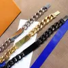 Fashion Charm Bracelets Men Women High Quality Thick chain Letter Designer Classic Jewelry Tricolor Bracelet Social Wedding Gift 20 cm