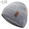 Bérets unisexe hiver chapeau ajouter polaire chaud casquette URGENTMAN élégant doux bonnet pour hommes femmes en plein air épaissir Ski Sports tricoté