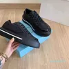 Luksusowe kobiety swobodne buty Low Top Sneaker Platform Flats Makro Re-dalon i szczotkowane skórzane trampki Czarno-białe 35-41