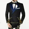 Szmanlizi 2023 Black Double Breadged Men Suits for Wedding Silver Lapel Groom Tuxedos Made Terno Masculino Mens Suits