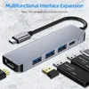 5-in-1 Type-C Hub 4K multifunctionele converter aluminium legering shell USB3.0 USB2.0 HD PD-poorten brede compatibiliteit USB