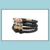 Manschettenmanschette, geflochtenes Lederband, Herren-Armband, Gothic-Punk-Stil, aus massivem Titan, Edelstahl, Durchmesser 8 mm, Gold, Rose, Silber, Schwarz, Farbe D5364759