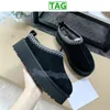 Australien tazz tofflor mocka shearling plattform designer slides vinter män kvinnor varma skor svart kastanj mode herr sandaler USA 3-12