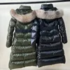 Women Big Real Fox Fur Hooded Down Coat Thick Warm With Belt Slim Long Jacket V shape Parkas