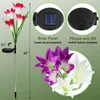 LED Solar Lily Flower Light Outdoor Color Changing Garden Light Waterproof Simulation Lawn Lamp Wedding Decor Landscape Light