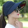 Czapki kulkowe składane okłaki przeciwsłoneczne letnie czapki kobiety moda moda perłowa kwiat fedora szeroka brzeg UV ochrona Panama Kobiet Snapback