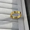 Pierścienie zespołowe 18K 3,6 mm Love Ring V Złota Materiał nigdy nie zniknie wąskiego pierścienia bez diamentów luksusowa marka oficjalne reprodukcje z kontrwaką3
