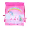 Dinosauri con coulisse Borsa per unicorno per bambini Borsa per zaino con coulisse per cartoni animati Borse per zaino con coulisse per ragazza casual all'aperto per bambini