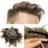 Parrucche per bambini da uomo Nodo invisibile Attaccatura dei capelli naturale Toupee da uomo 100% Euro-Touch Parte anteriore dei capelli umani 221024