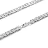 Iced Out Diamond Chain Halsband 182430 Ins svart silverguldkedja för män halsband4767645