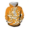 Herrtr￶jor Jumeast 3d Arab Flipper Zero Hacker Drip Arabic Inscription Muhammad Overfit Hooded Sweatshirts 2000s Men Clothes Y2k