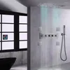 Banyo duş setleri lüks tabanca gri termostatik kafa atomizasyon paneli yağış el seti