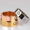 밴드 반지 디자이너 여성 남성 지르코니아 약혼 티타늄 스틸 웨딩 반지 보석 선물 패션 액세서리 뜨거운 상자