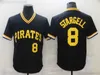 2022 Nouvelles Baseball 21 Maillots Roberto Clemente 8 Willie Stargell Rétro Bleu Jaune 24 Maillot Barry Bonds Top Quality Stitched Grey Road