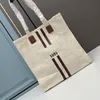 22s Tote Bags Shopping Bag Canvas Handbag Shoulder Bag Weave Leather Handles Large Capacity Summer Travel Pocket Embroidered Letters Sticker Letter