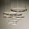 ペンダントランプモダンサークルリビングルーム装飾用のライトヴィラ照明装飾DIYランプオフィス