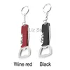 Abridor de garrafas de vinho abridores de garrafa de cerveja aço inoxidável Keychain Keytap Pulltap Double Hinged Corkscrew Gift Bar Tools TH0599