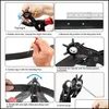 Pinces Pinces à poinçonner Set pour ceintures Bandes de montre Sangles Portable Heavy Cuir Trou Plier Accueil Leathercraft Outil Y200321 Drop Livraison Dhkvo