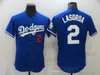 2021 Jerseys de béisbol cosidas 7 Julio Urias 10 Justin Turner Jersey Gris Blanco Azul Blanco Sin número Nombre para hombre y mujer