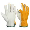 Men Work Gloves Soft Cowhide Driver Hunting Driving Farm Garden Welding Security Protection Safety Workers Mechanic Glove
