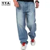 Jeans masculinos Man grande homem solto Hip Hop Lavar azul calça de jeans de salão de jeans casual cowboys mais tamanho 30-46 Pantalon Homme Jean