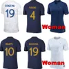 2022 2023 koszulka piłkarska Benzema Mbappe Saliba Coman Pavard Kante Maillot de Foot Equipe Maillots 23 23 Home Women Football Shirt