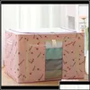 Sacs de rangement Housekee Organization maison Gardenoxford tissu cadre en acier boîte pour vêtements draps couverture oreiller chaussure Hol Otr