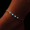 Anklets Summer Luminous Onkle Heart Star Bracelet Sandal Sexy Beach Leg Chain Women Women Jewelry C66