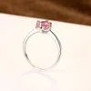 Coréen nouveau luxe rose pierre précieuse S925 bague en argent femmes bijoux mode polyvalent fête de mariage brillant Zircon exquis anneau accessoires cadeau