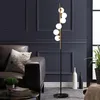 Lampadaires boule de verre LED moderne pour salon Staande support de lampe à manger