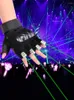 Cykelhandskar Grön laserstråle Multi Luminous Glove Stage Props DJ Night Glow Led Palm Finger Light Dancing Club