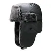 Berets 2022 Zimowe mężczyźni ciepłe wodoodporne rosyjskie regulowana kapelusz Ushanki z klapką na uszach futra czapki czapki czapki