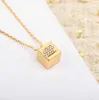 Retro Women Necklaces Titanium Steel Personality Chain Shield Square Pendant Jewelry Necklace Designer Gold Women's Fashion Accessories Gift