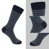 Men's Socks 5 Pairs Man Black Grey Solid Color Big Size Stripes