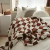 Coperte a scacchiera Ploid coperta inverno autunno inverno morbido divano letto calda copertura in moda