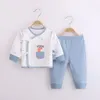 Ensembles De vêtements été 2 pièces né bébé 0-3 bouche sous-vêtements en coton mignon dessin animé vêtements garçon filles pyjamas ensemble Roupa De