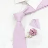 Bow Ties Solid Color Wedding Tie Bowtie Rose Brooch Handduk Set Cotton Corduroy Shette Mens Romantic Accessory Tuxedo Suit Gift