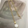 Ontwerpers merk paar ketting mode luxe luxe cirkel hanger kettingen mannen vrouwen ketting mode mode persoonlijkheid sleutelbeen ketens sieraden